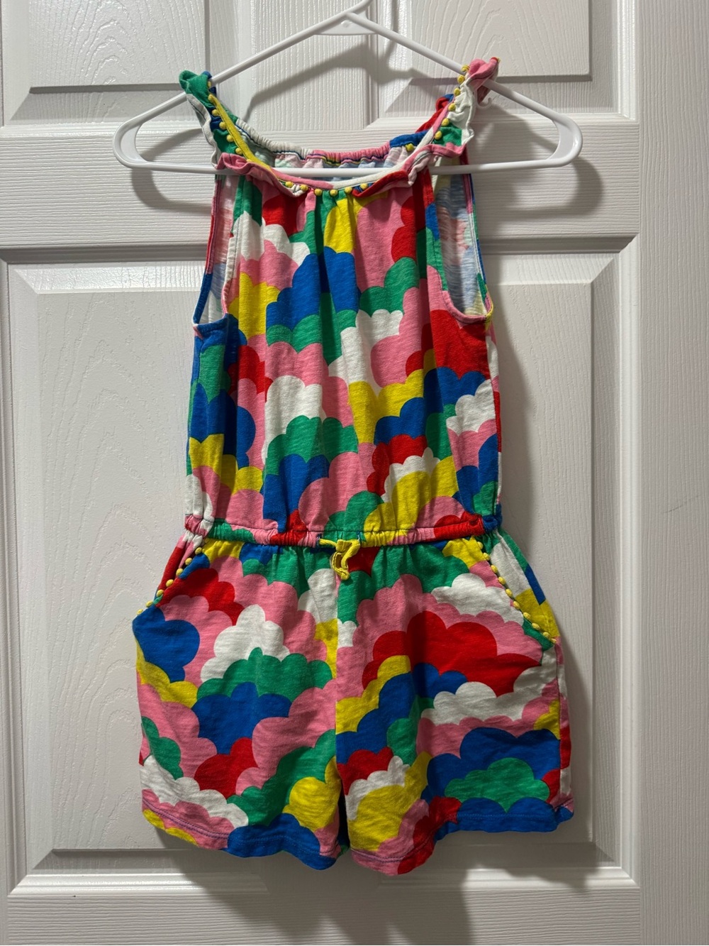 Boden Multicolor Cloud-Print Cotton Romper